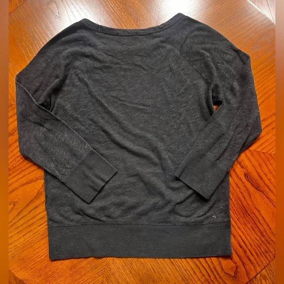 James Perse Black heathered Long Sleeve sweatshirt - Picture 2 of 8